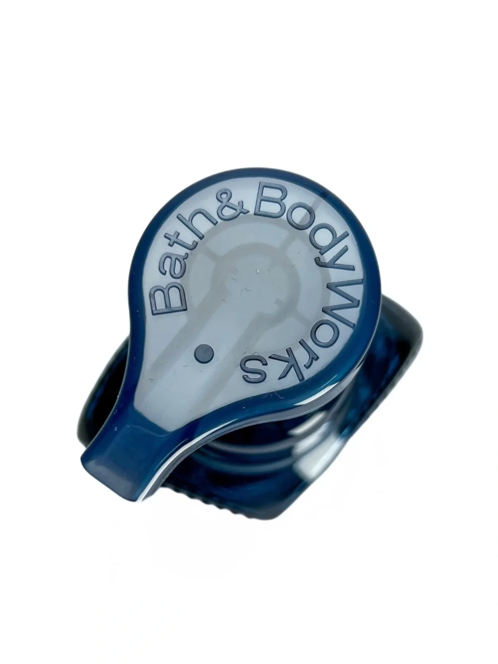 Bath & Body Works Blue Ribbed Glass Foaming Hand Soap Dispenser 10 oz NEW